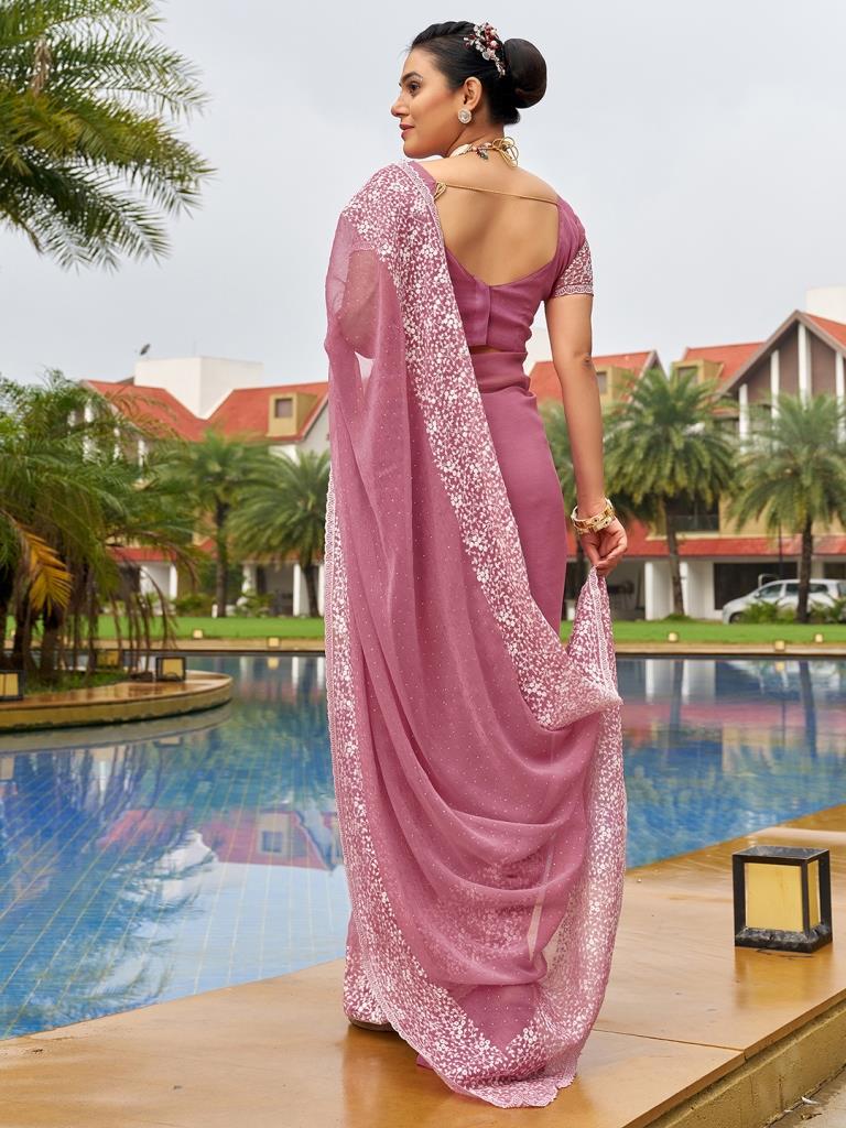 Buy Prasthan Women Pink Solid Georgette Saree Online at Best Prices in  India - JioMart.