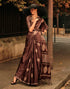 Brown Pure Satin Handloom Weaving Banarasi Saree | Leemboodi