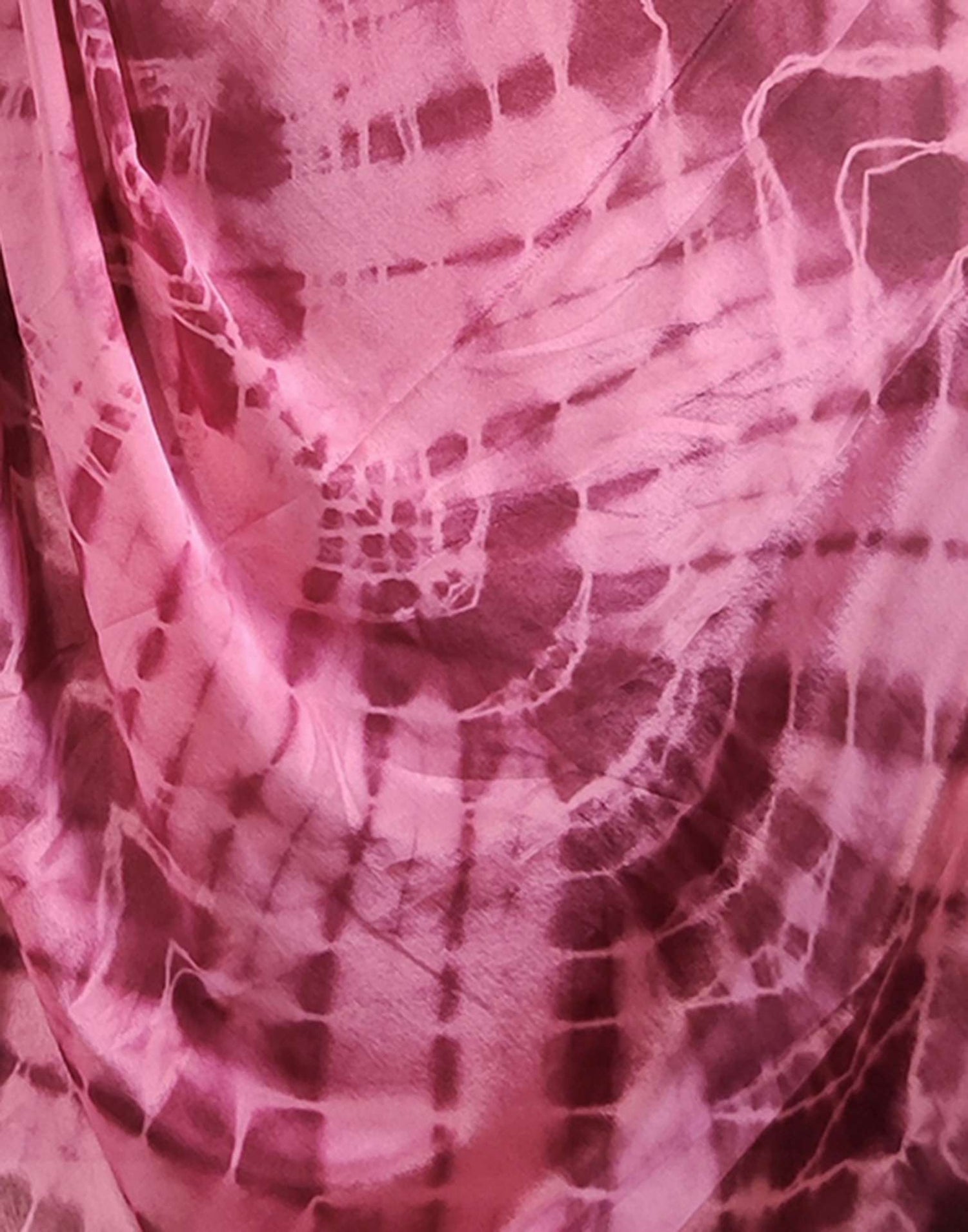 Light Maroon Printed Silk Pre-draped Saree