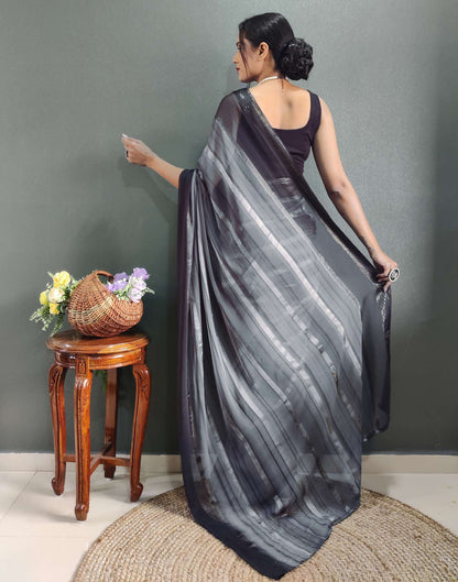 Grey Weaving Georgette Pre-draped Saree