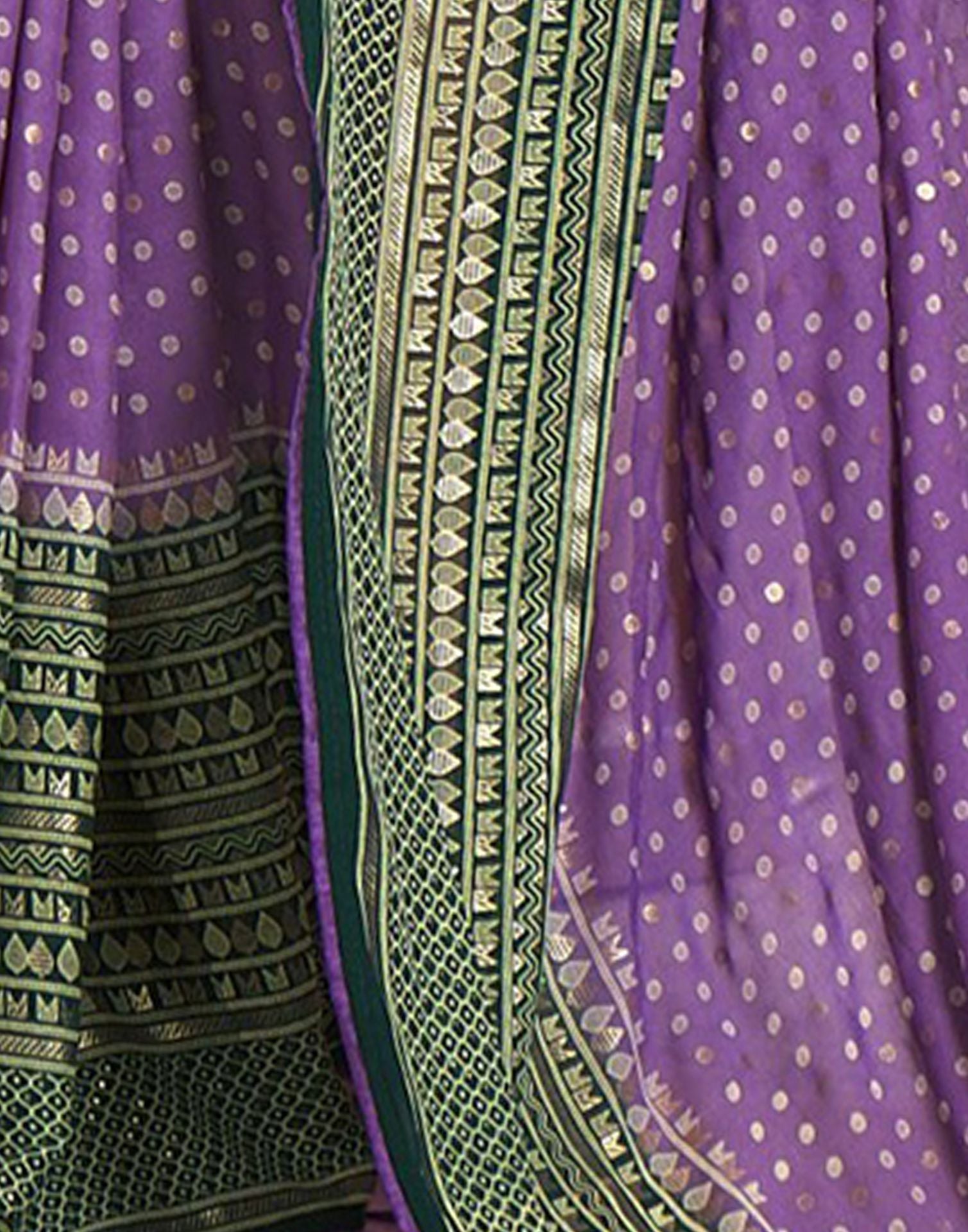 Dull Lavender Printed  Saree