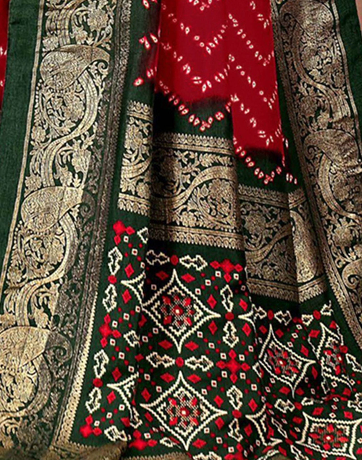 Maroon Printed Silk Saree