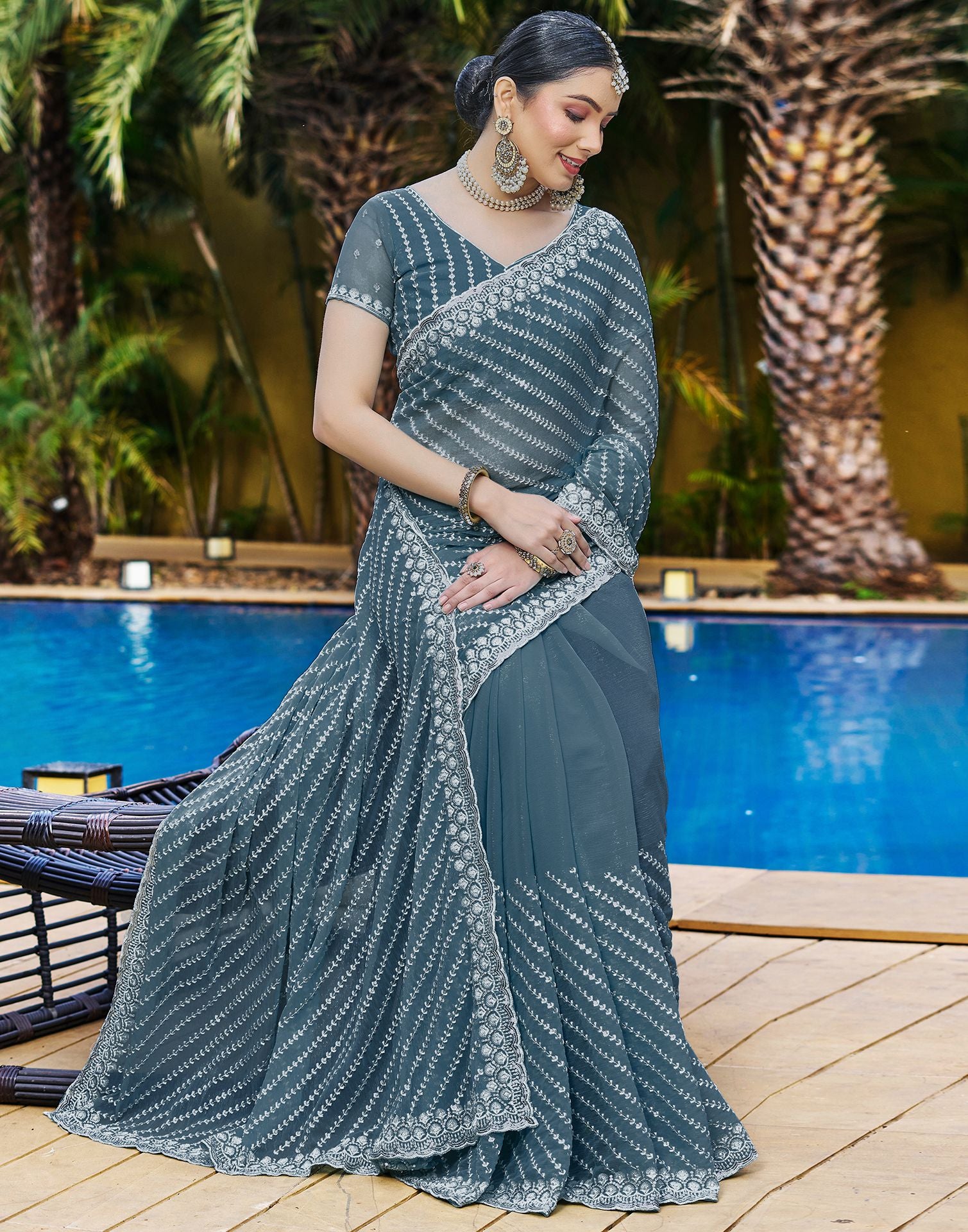 45 Latest Plain saree with Designer Blouse Ideas || Glam up your Plain saree  looks | Saree look, Saree designs, Plain saree