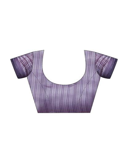 Purple Printed Silk Saree