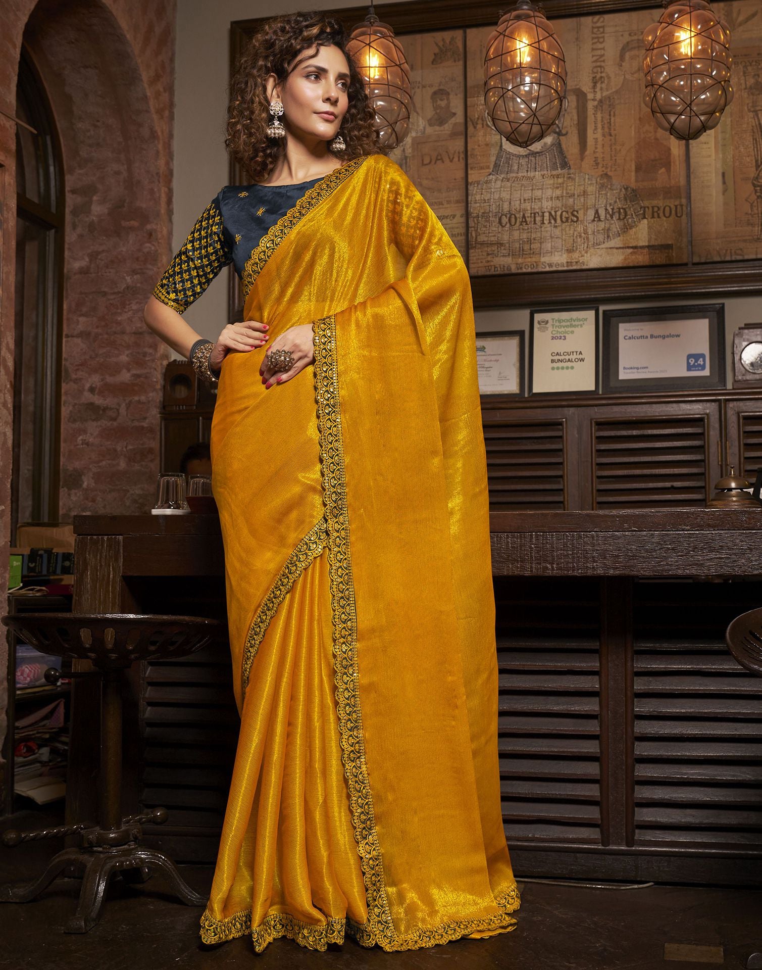 Buy Yellow Sarees for Women by Nyrika Online | Ajio.com