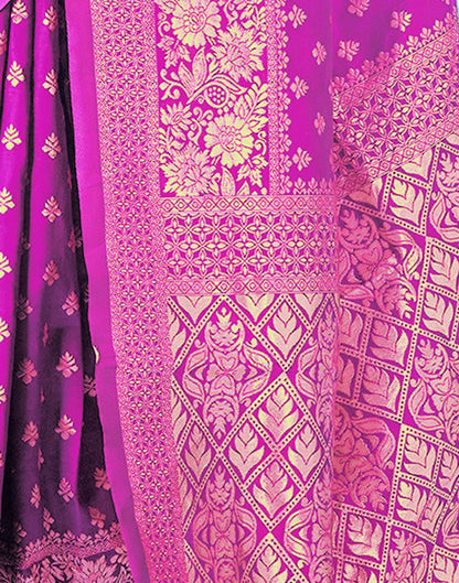 Pink Jacquard Silk Saree