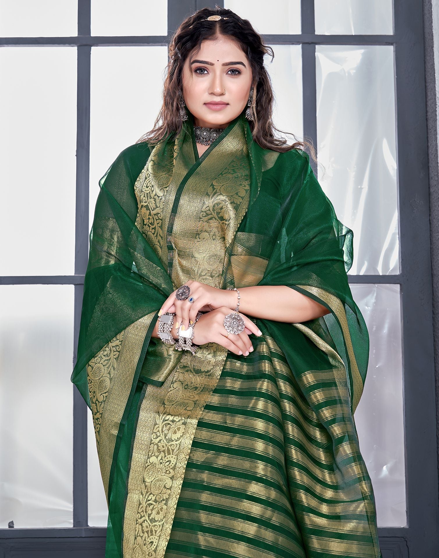 Organza Sarees(ऑर्गेंजा साड़ी) - Buy Organza Silk Saris Online at Karagiri