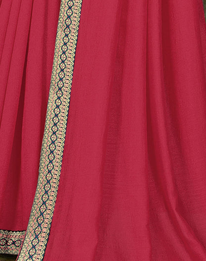 Pink Plain Silk Saree