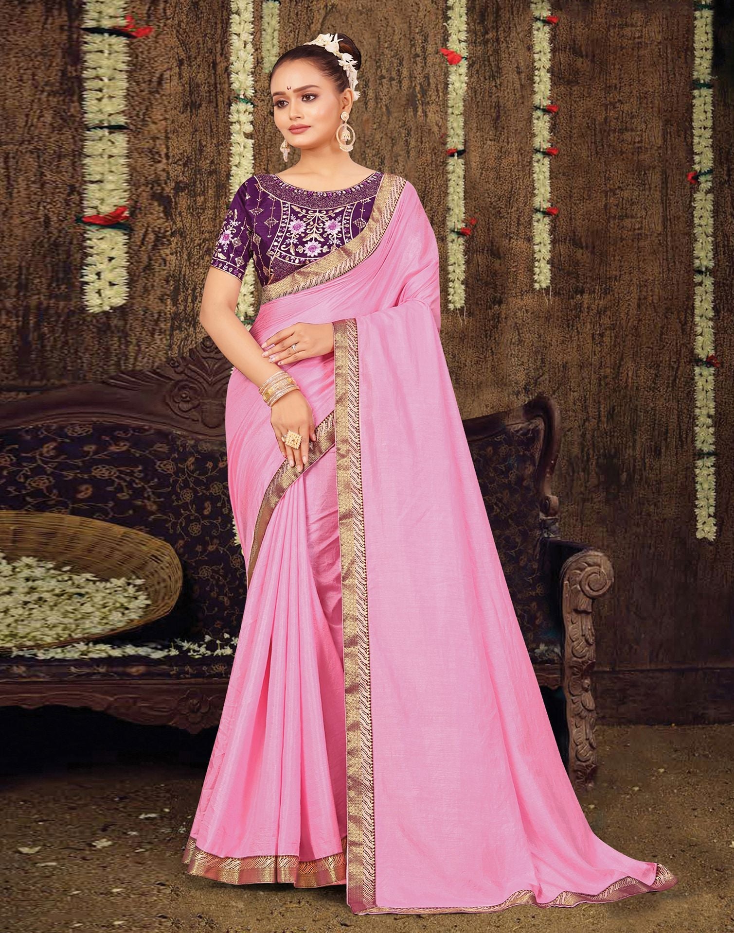 Buy ANAND SAREES Solid Georgette Saree - Sarees for Women 27268372 | Myntra