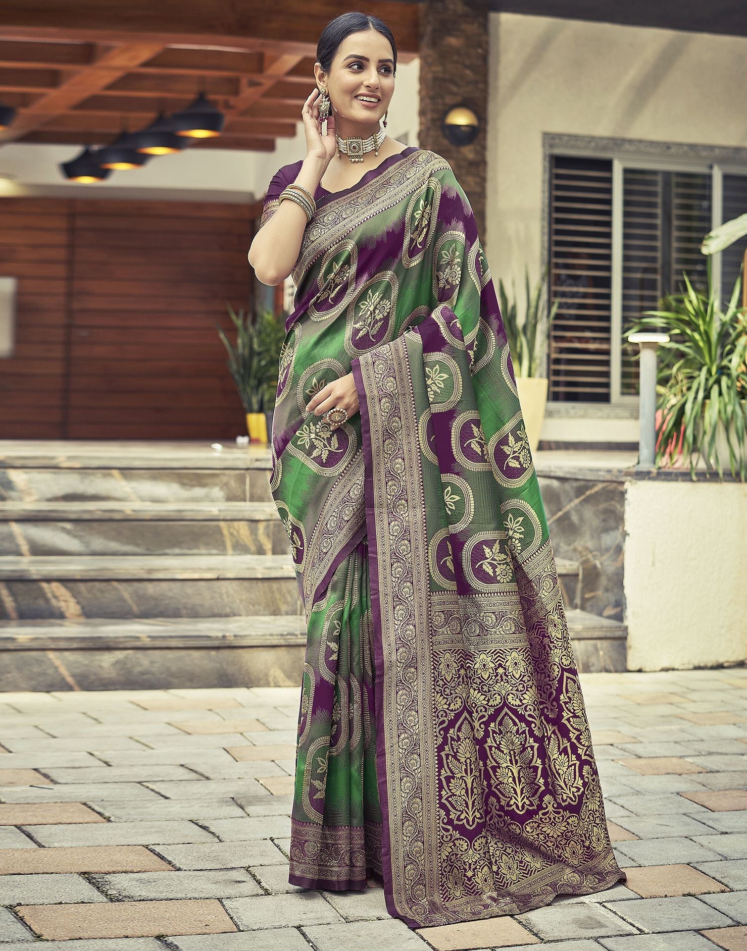 Navy Blue Color Pure Dola Jacquard Silk Designer Saree – fashionnaari