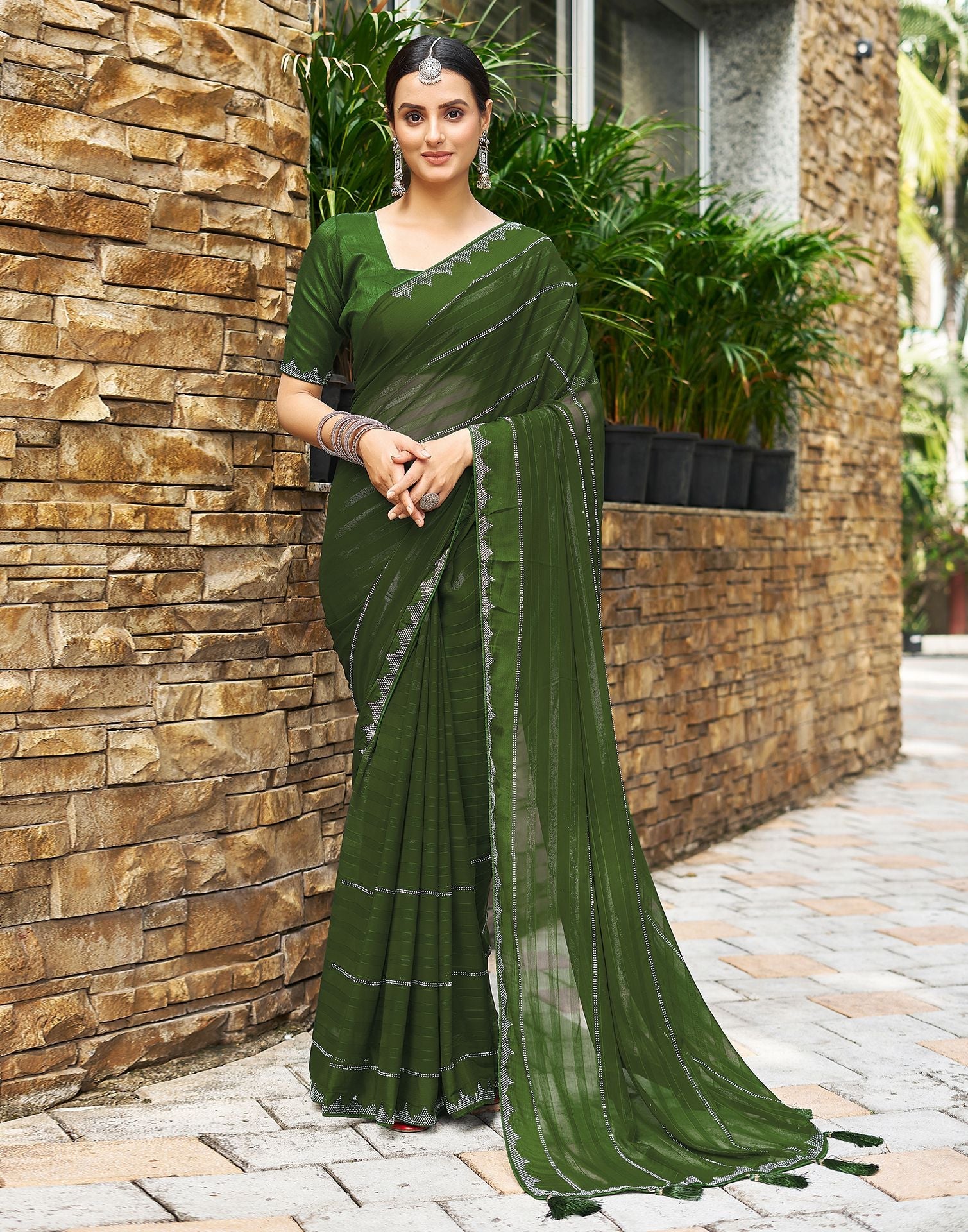 Gold Tissue & Georgette Sari Set | Arpita Mehta – KYNAH
