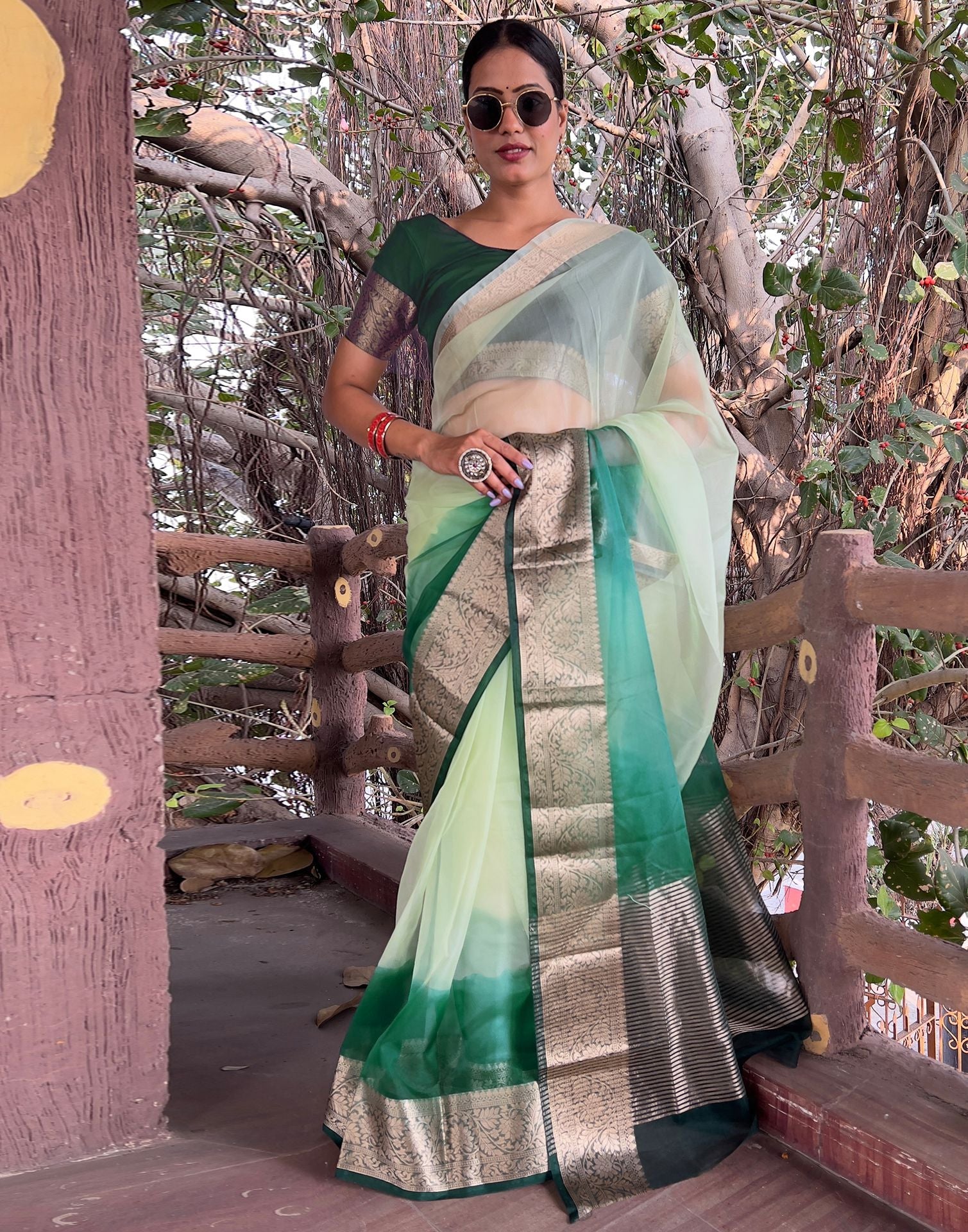 Complete your ethnic look buying these organza sarees online | by  Chinayabanaras | Medium