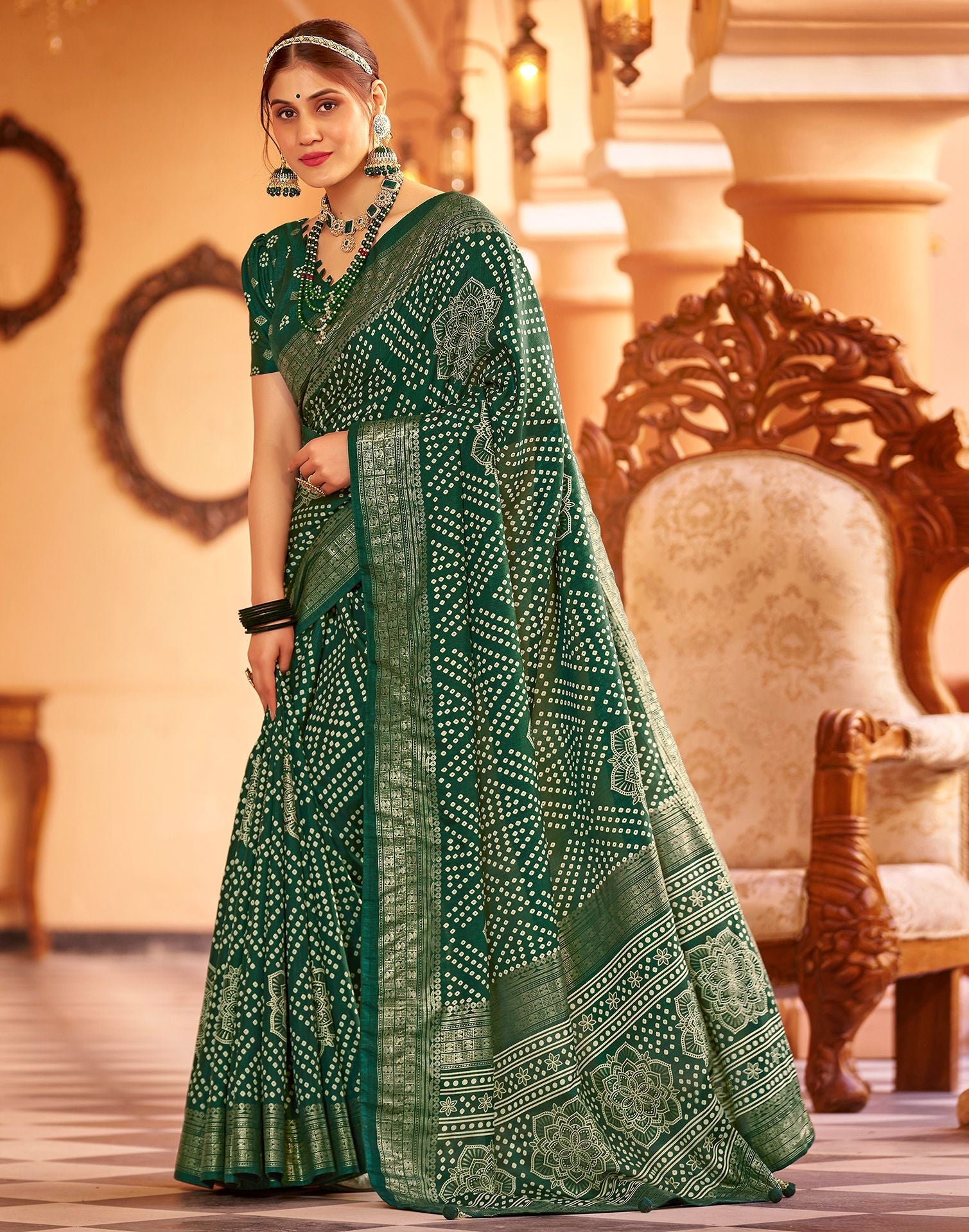 Bottle Green Woven Traditional Silk Saree With Heavy Embroidered Blous –  zarikaariindia.com