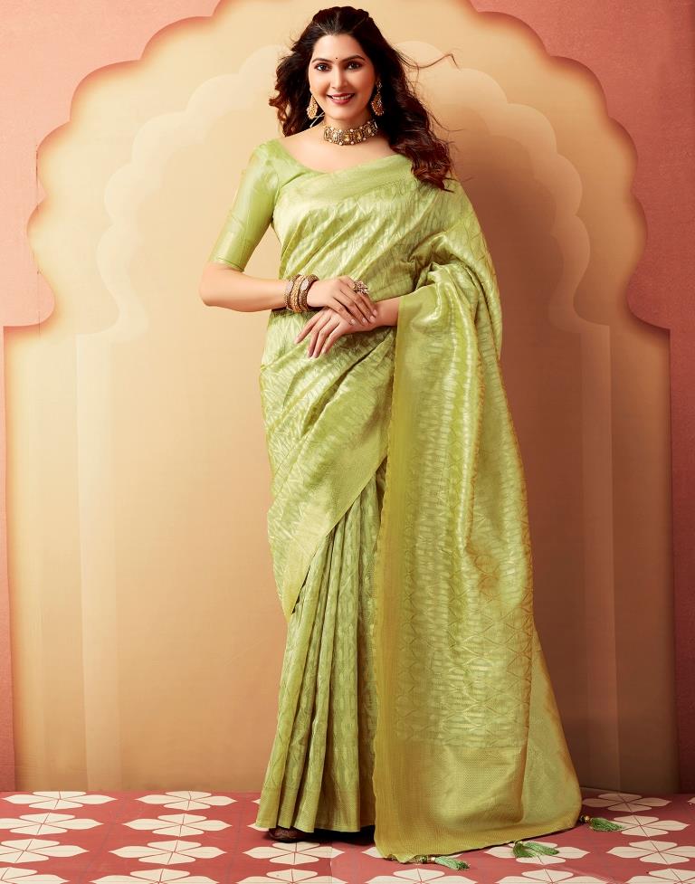 Light Green Silk Woven Sarees