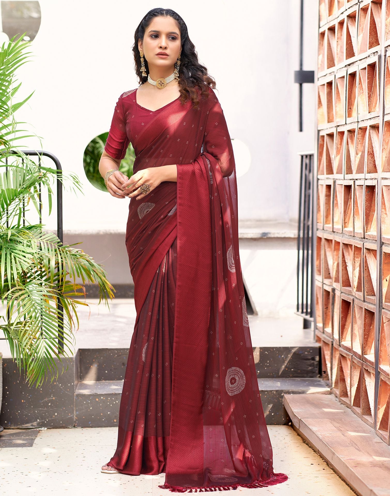 Maroon Exclusive Beautiful Banarasi Pure Chiffon Khaddi Silk Saree With  Unstitched Running Blouse Women Wedding Wear Party Wear Sari - Etsy Denmark