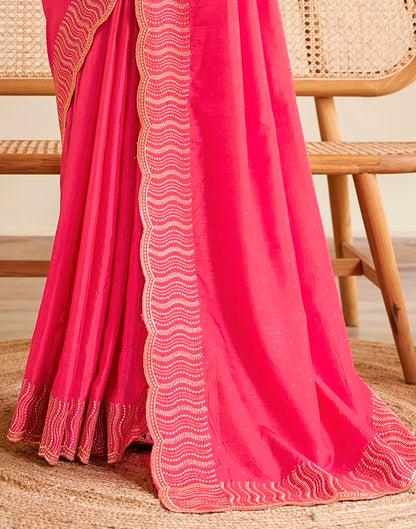 Pink Silk Plain Saree