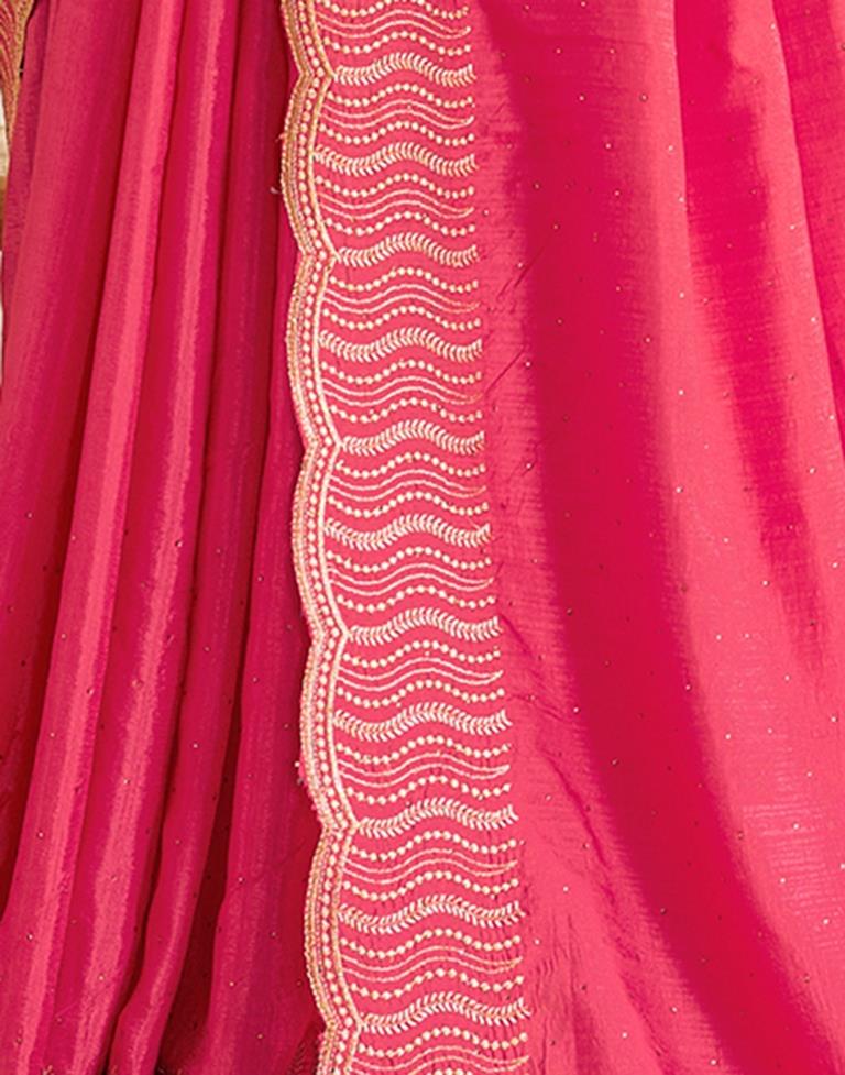 Pink Silk Plain Saree