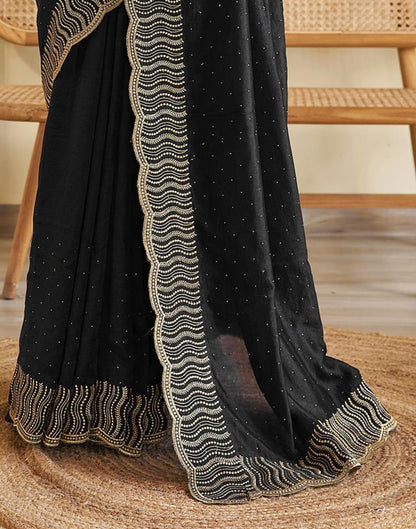 Black Silk Plain Saree