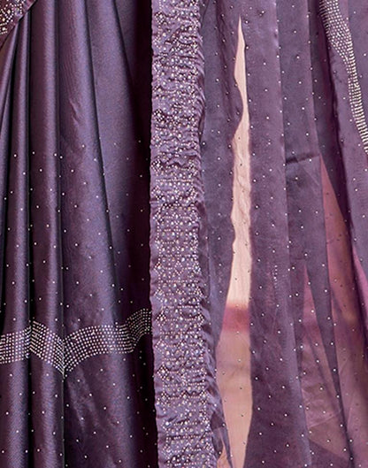 Mauve Georgette Plain Saree