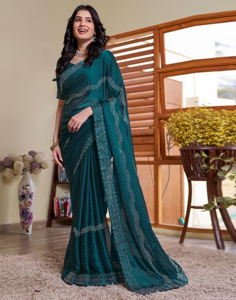 Rama Georgette Plain Saree