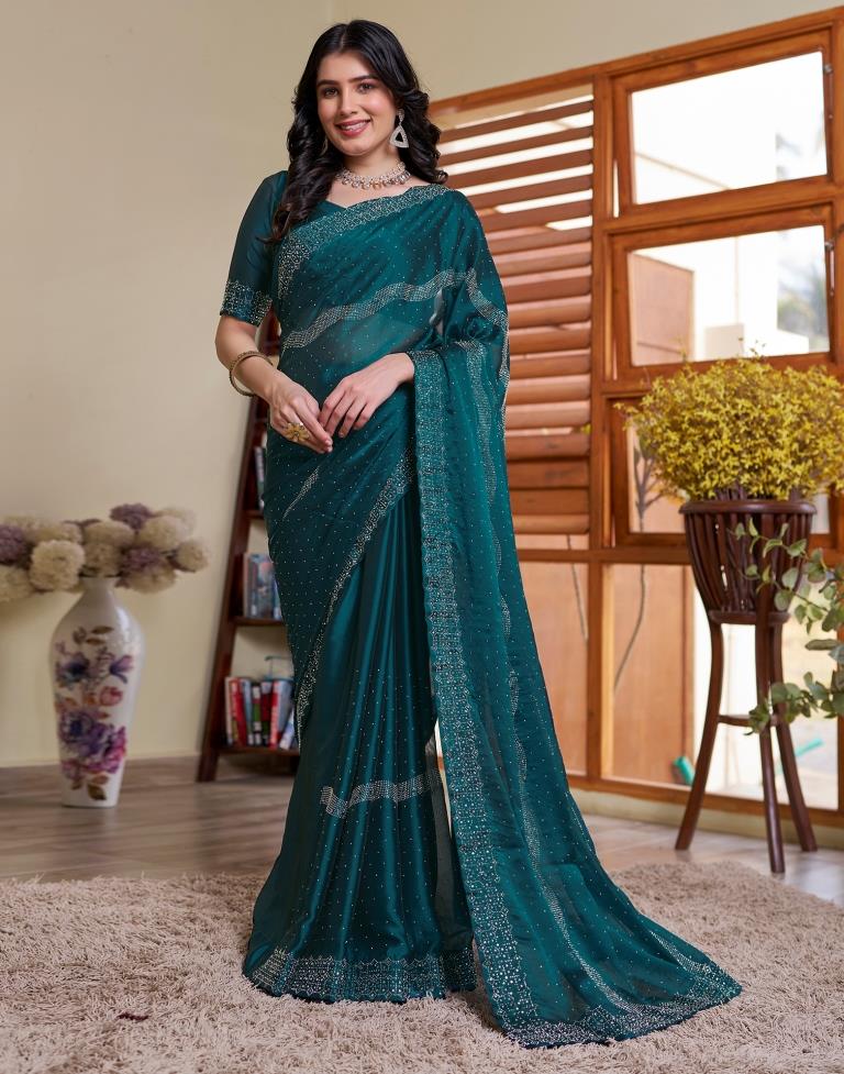 Rama Georgette Plain Saree