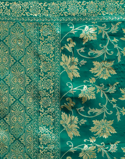 Turquoise Green Banarasi Silk Saree