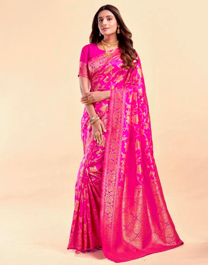 Pink Banarasi Silk Saree