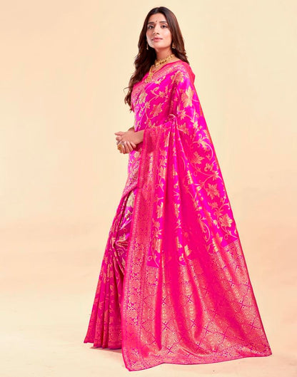 Pink Banarasi Silk Saree