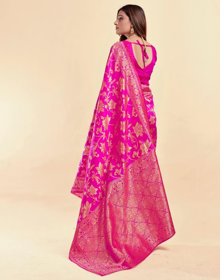 Pink Banarasi Silk Saree