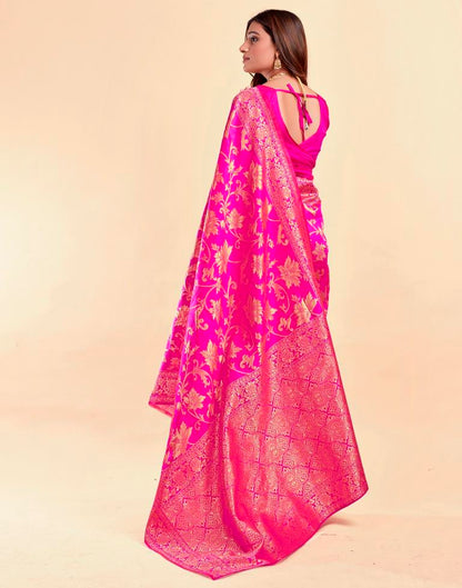 Pink Banarasi Silk Saree