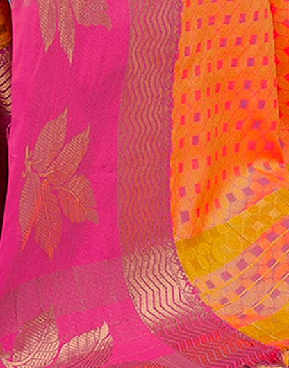 Orange  Silk Woven Saree