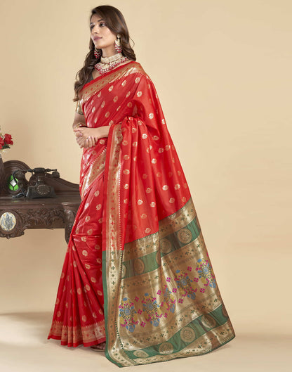 Red Silk Woven Paithani Saree