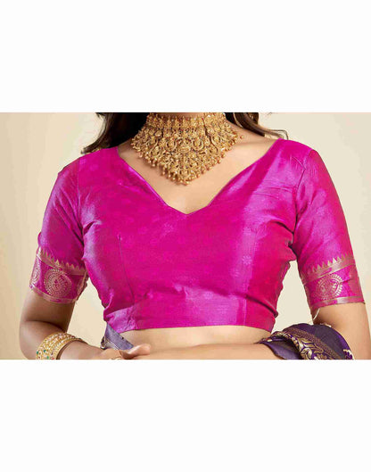 Dark Purple Silk Woven Paithani Saree