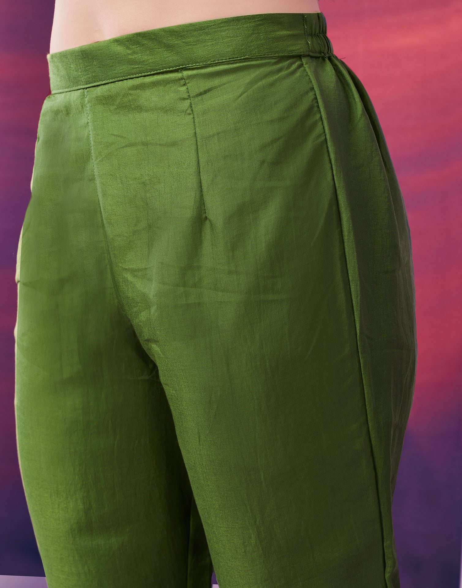 Green Kurti With Pant And Dupatta