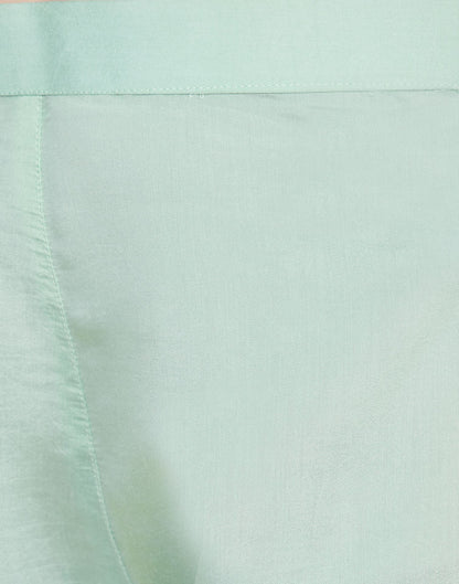 Aqua Green Silk Embroidery Kurti With Pant And Dupatta | Leemboodi