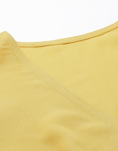 Yellow Plain Georgette Top | Leemboodi