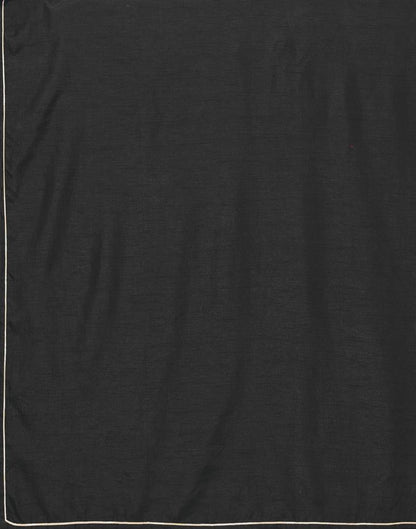 Black Printed Silk A-line Kurta With Pant And Dupatta