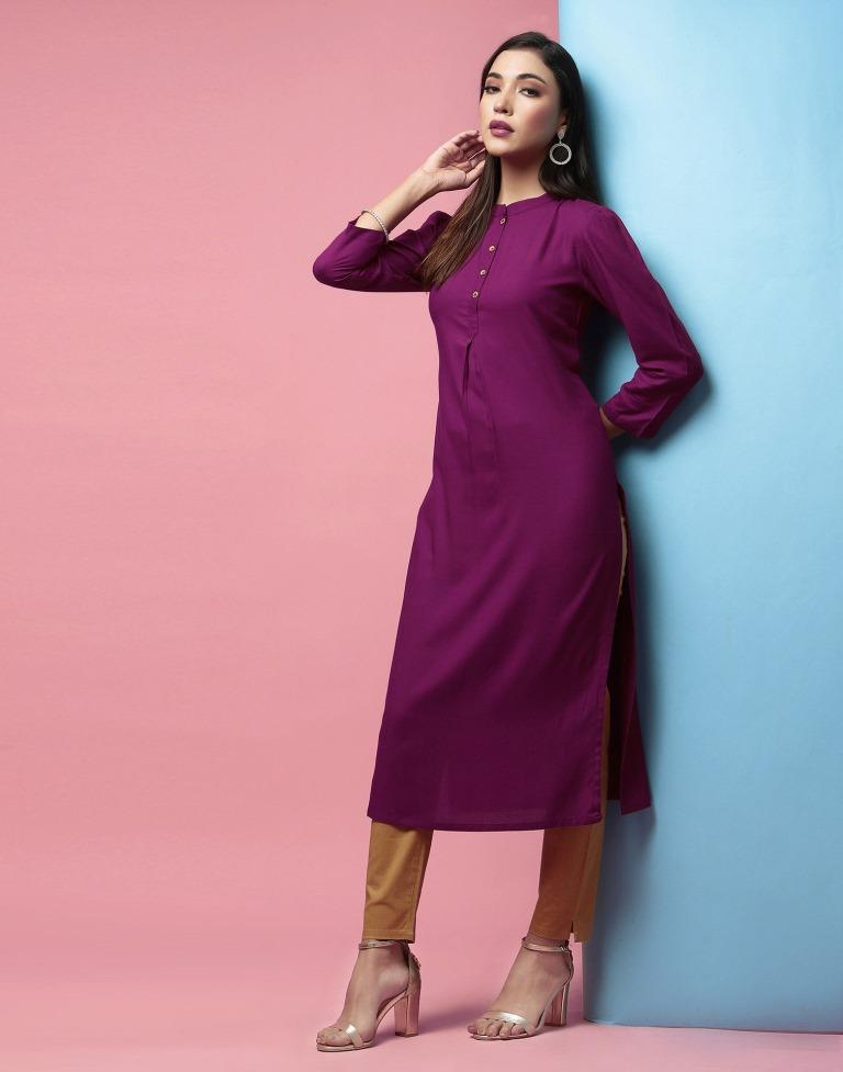 Peace Fashion Georgette Fabric Lavender Color Kurti (Size-M|Lavender|Plain  Gown) : Amazon.in: Fashion