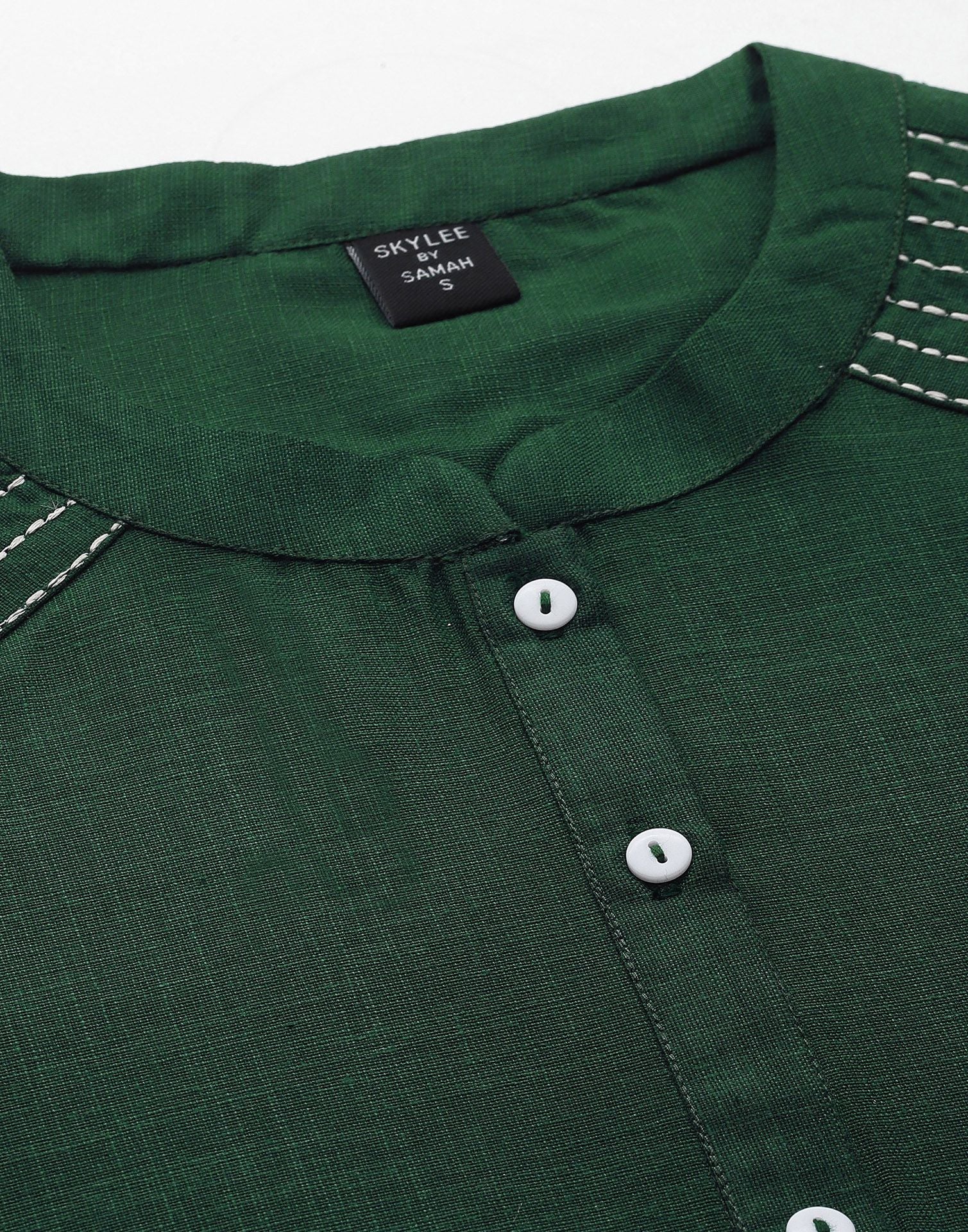 Green Embroidered Kurti | Leemboodi