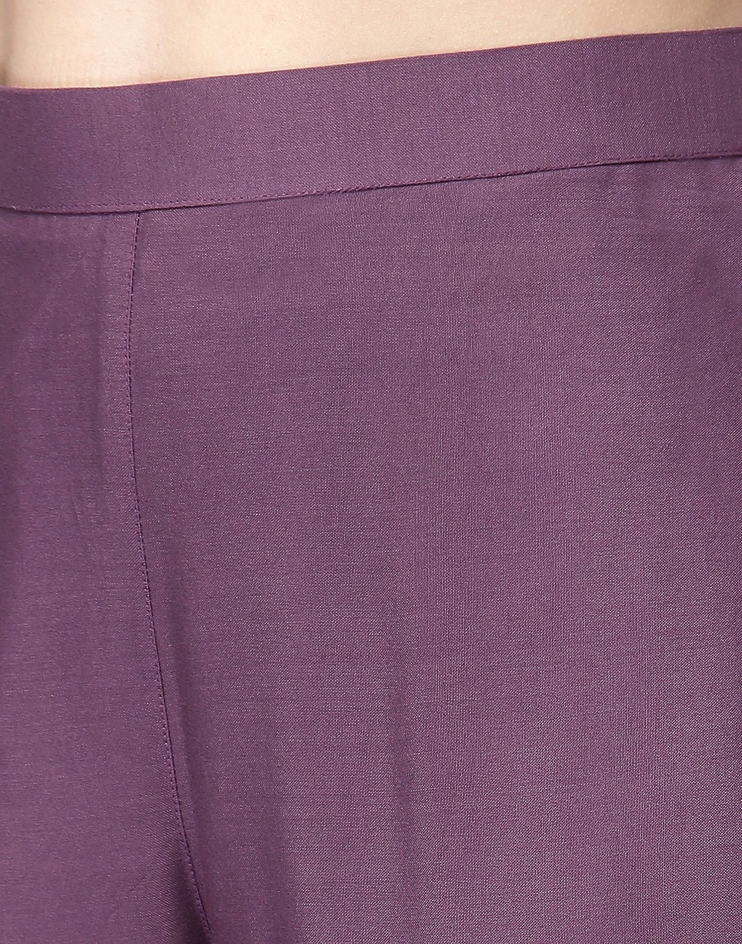 Lavender Printed Kurti With Pant Set | Leemboodi
