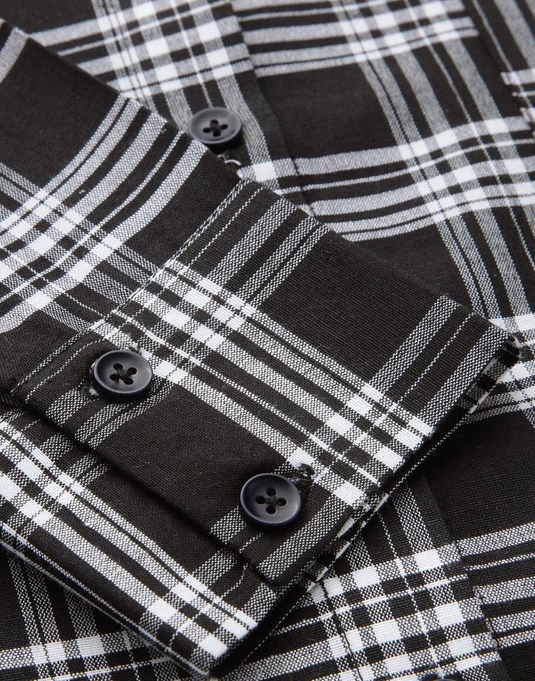 Black Woven Cotton Shirt | Leemboodi