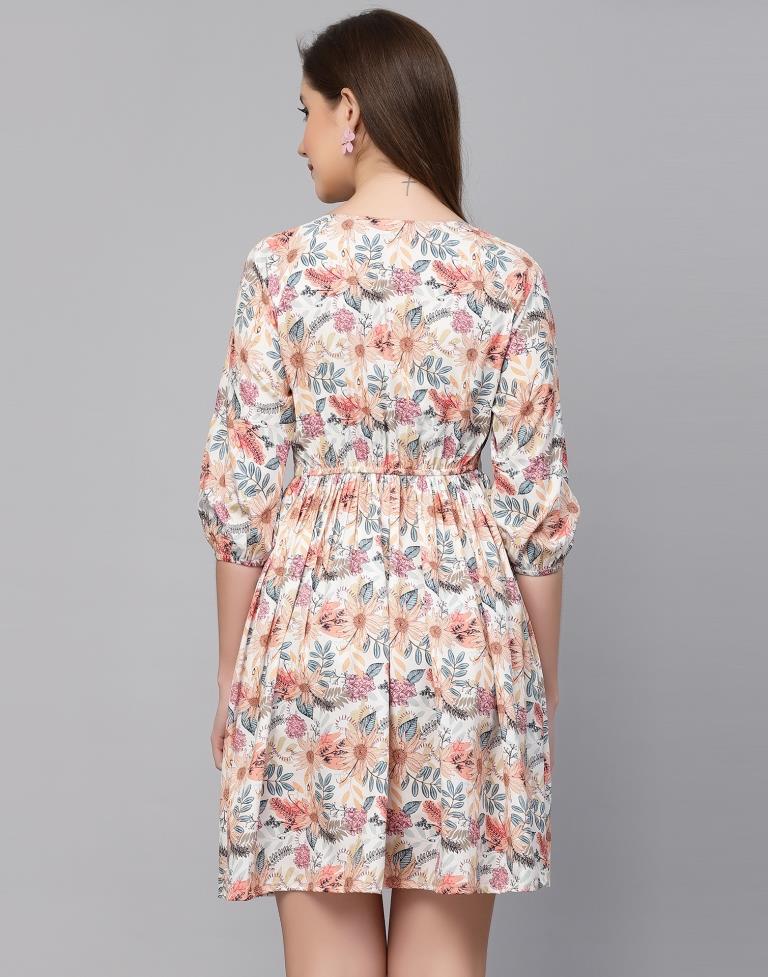 Multicoloured Printed Dress | Leemboodi