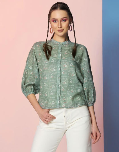 Light Green Rayon Printed Shirt | Leemboodi