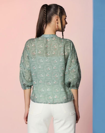 Light Green Rayon Printed Shirt | Leemboodi