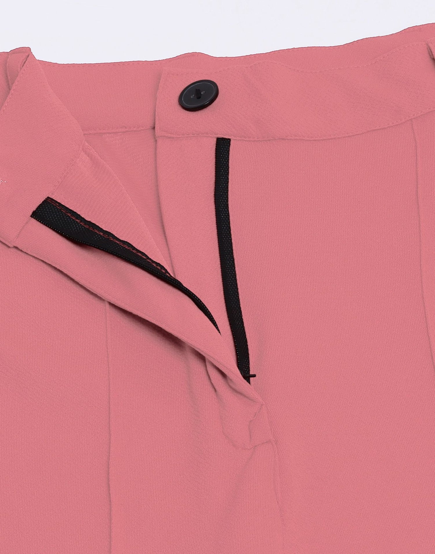 Light Pink Pin Tuck Straight Fit Trouser | Leemboodi