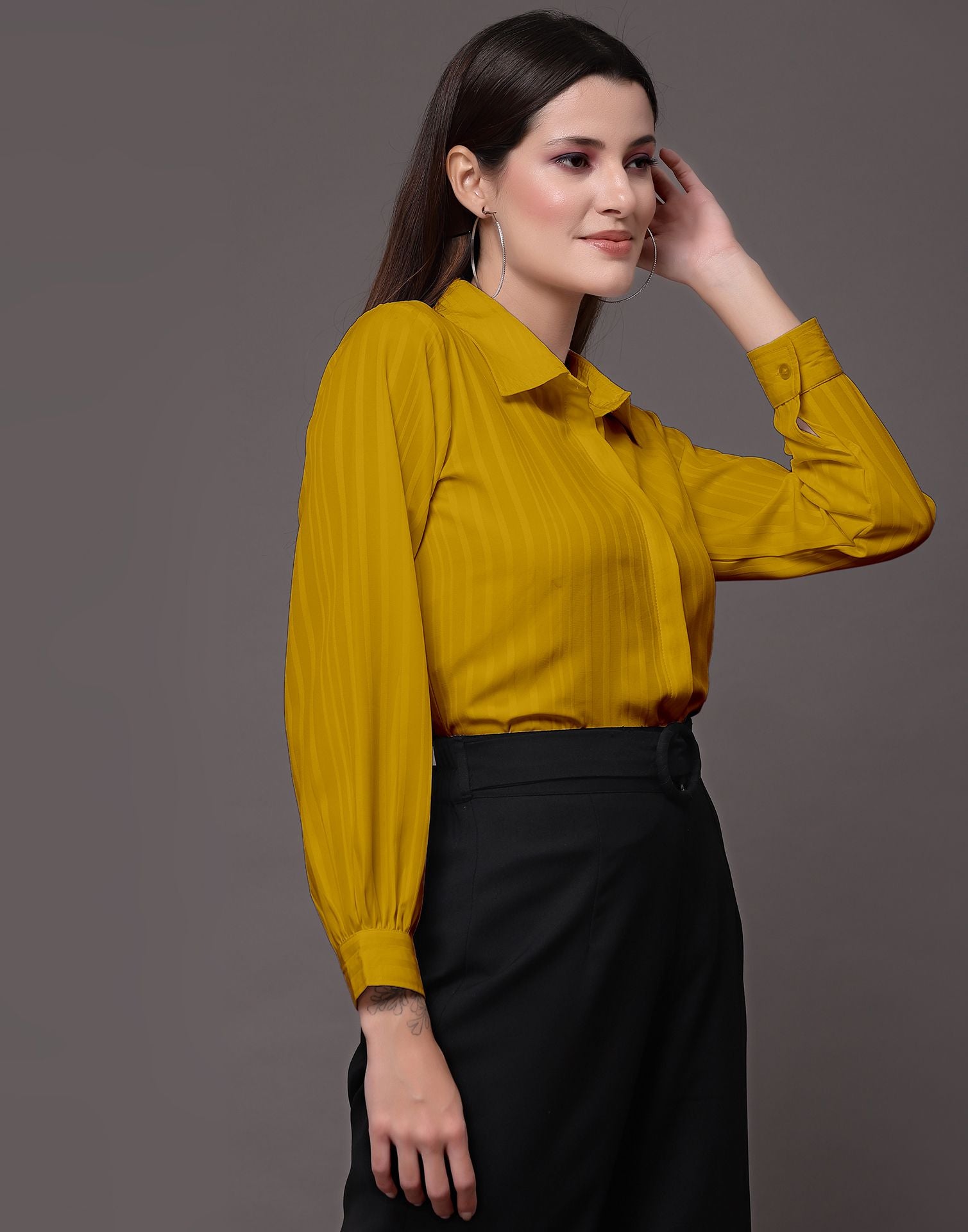Yellow Woven  Shirt | Leemboodi