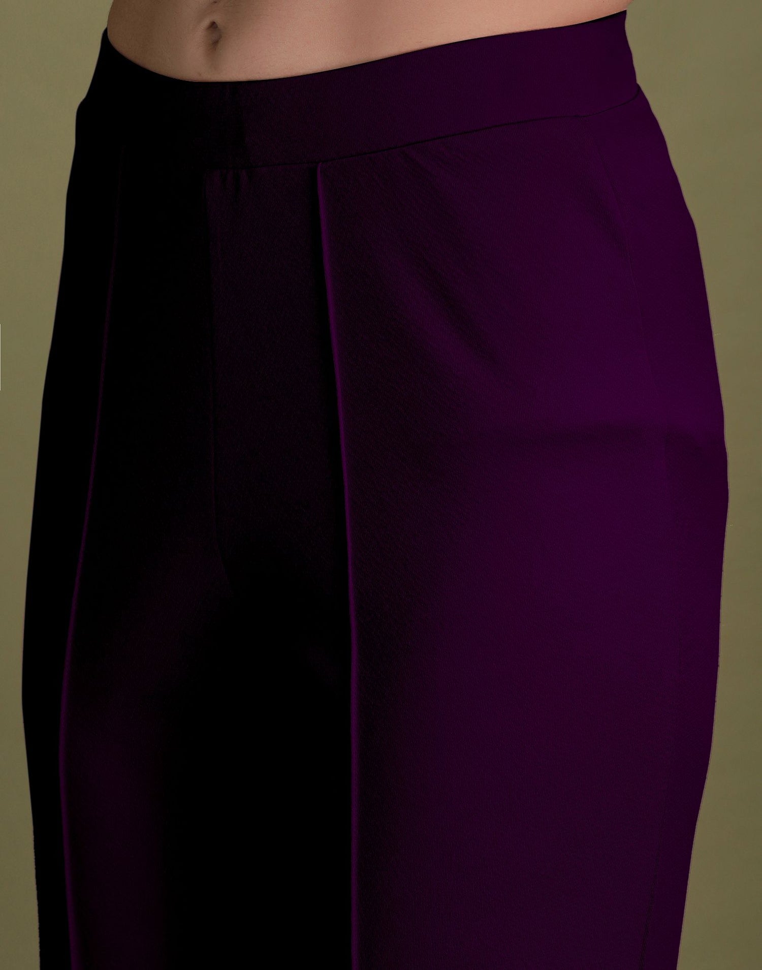 Purple Puff Sleeve Solid Co-Ords Set | Leemboodi