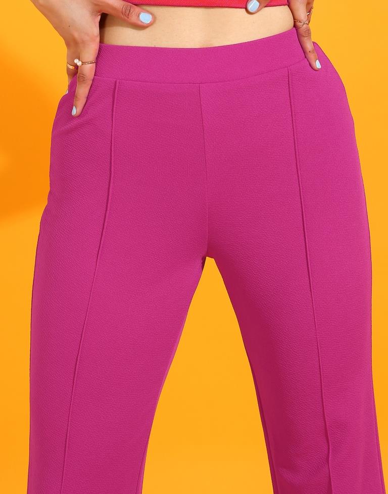 Jhn Trendy Lycra Full Stretchable Trouser Formal Pink Pant For Mens Party  wear, Marraige wear, Office