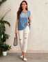 Light Blue Cotton Embroidery Top | Leemboodi