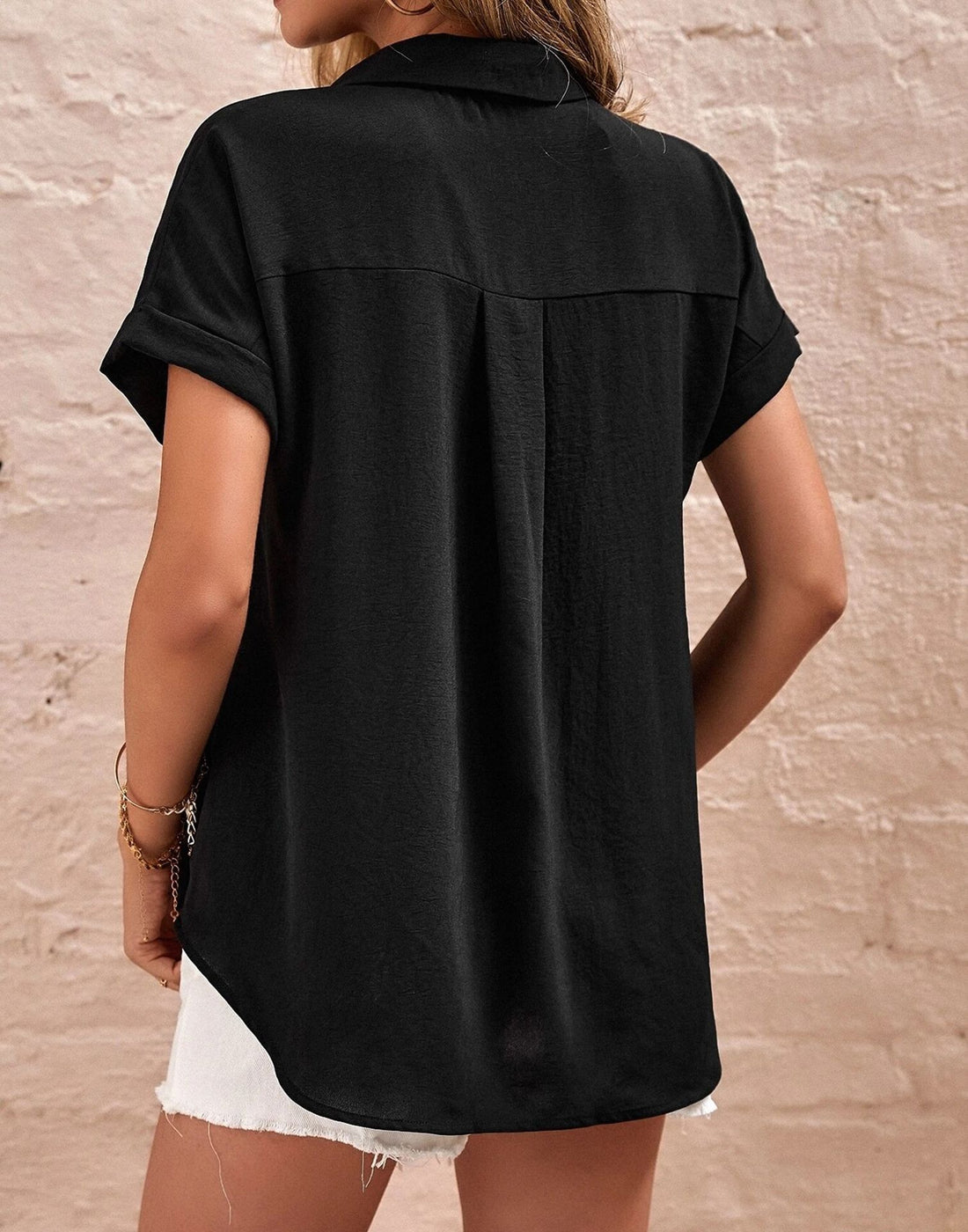 Black Plain Rayon Shirt